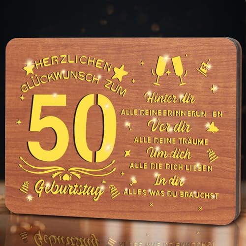 Johiux 50. Geschenke Geburtstag für Frau Mann,Geschenk 50 Geburtstag Frau Mann,50 Geschenk Geburtstag für Männer Frauen,Holz Gästebuch mit LED Personalisierbares 50. Geburtstag Tischdeko Johiux 50. Geschenke Geburtstag für Frau Mann,Geschenk 50 Geburtstag Frau Mann,50 Geschenk Geburtstag für Männer Frauen,Holz Gästebuch mit LED Personalisierbares 50. Geburtstag Tischdeko von Johiux