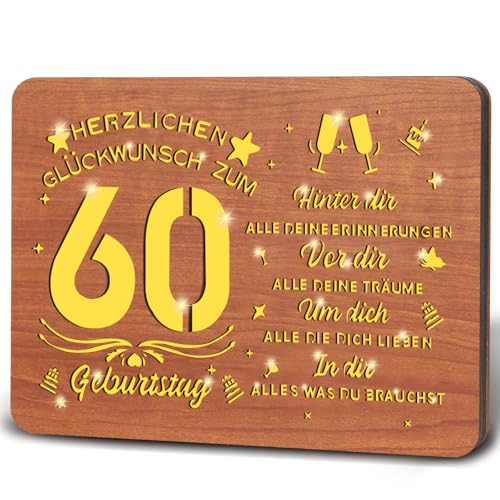 Johiux 60.Geschenke Geburtstag für Frau Mann,Geschenk 60 Geburtstag Frau Mann,60 Geschenk Geburtstag für Männer Frauen,Holz Gästebuch mit LED Personalisierbares 60. Geburtstag Tischdeko Johiux 60.Geschenke Geburtstag für Frau Mann,Geschenk 60 Geburtstag Frau Mann,60 Geschenk Geburtstag für Männer Frauen,Holz Gästebuch mit LED Personalisierbares 60. Geburtstag Tischdeko von Johiux