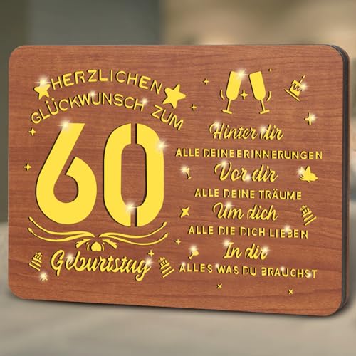 Johiux 60.Geschenke Geburtstag für Frau Mann,Geschenk 60 Geburtstag Frau Mann,60 Geschenk Geburtstag für Männer Frauen,Holz Gästebuch mit LED Personalisierbares 60. Geburtstag Tischdeko Johiux 60.Geschenke Geburtstag für Frau Mann,Geschenk 60 Geburtstag Frau Mann,60 Geschenk Geburtstag für Männer Frauen,Holz Gästebuch mit LED Personalisierbares 60. Geburtstag Tischdeko von Johiux
