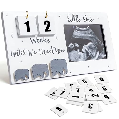 Johiux Baby-Bilderrahmen zum ersten Scan der Schwangerschaft, Ankündigung, Baby-Sonogramm, Countdown-Wochen, Ultraschall-Bild, schwangere Mutter, Holzfoto, werdende Schwangerschaft, Geschenke Johiux Baby-Bilderrahmen zum ersten Scan der Schwangerschaft, Ankündigung, Baby-Sonogramm, Countdown-Wochen, Ultraschall-Bild, schwangere Mutter, Holzfoto, werdende Schwangerschaft, Geschenke von Johiux