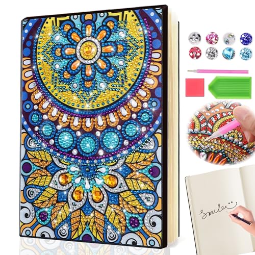 Johiux Geschenke für Mädchen 7 8 9 10 11 Jahre,Bastelset Kinder ab 6 Jahre,Mandalas Diamond Painting Kinder,Diamant Painting A5 Notizbuch,Weihnachten Kindertag Geburtstagsgeschenk für Mädchen (1) von Johiux