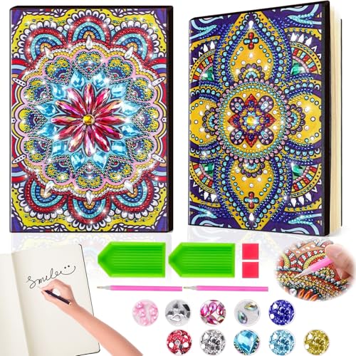 Johiux Geschenke für Mädchen 7 8 9 10 11 Jahre,Bastelset Kinder ab 6 Jahre,Mandalas Diamond Painting Kinder,Diamant Painting A5 Notizbuch,Weihnachten Kindertag Geburtstagsgeschenk für Mädchen von Johiux