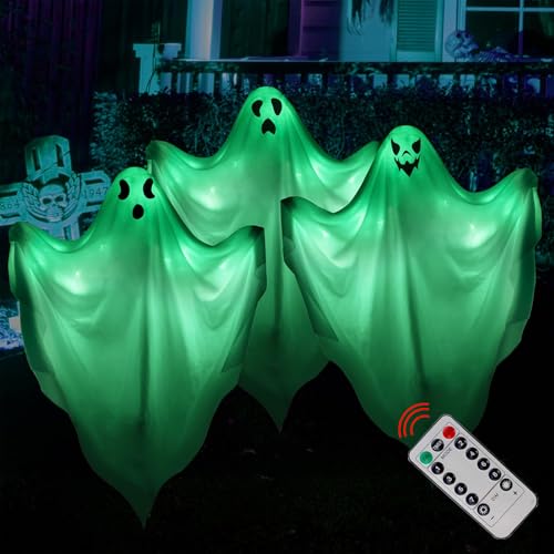 Johiux Halloween Geister Deko Garten Outdoor,3 Stück Halloween Geist Licht Pfahl,LED Geist Innenhof Lampenposten, Outdoor Horror hängende Zubehör für Rasen,Höfe,Terrassen und Spukhaus. Johiux Halloween Geister Deko Garten Outdoor,3 Stück Halloween Geist Licht Pfahl,LED Geist Innenhof Lampenposten, Outdoor Horror hängende Zubehör für Rasen,Höfe,Terrassen und Spukhaus. von Johiux