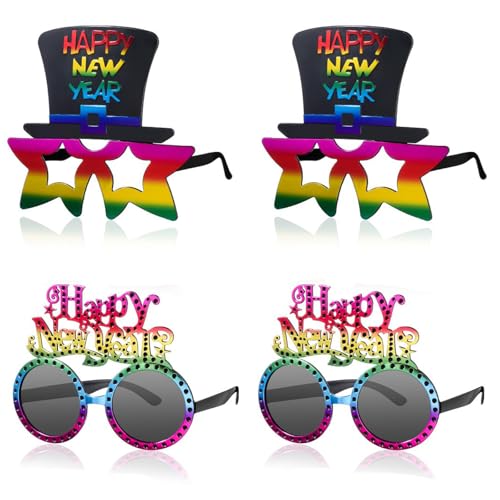 Johiux 4 Stück Silvester Deko 2026,Happy New Year Silvester Brille,Silvester Foto Requisiten,Fotobox Accessoires für Silvester,Silvester Party Neujahr Deko,Silvester Deko 2026 Party Set Johiux 4 Stück Silvester Deko 2026,Happy New Year Silvester Brille,Silvester Foto Requisiten,Fotobox Accessoires für Silvester,Silvester Party Neujahr Deko,Silvester Deko 2026 Party Set von Johiux