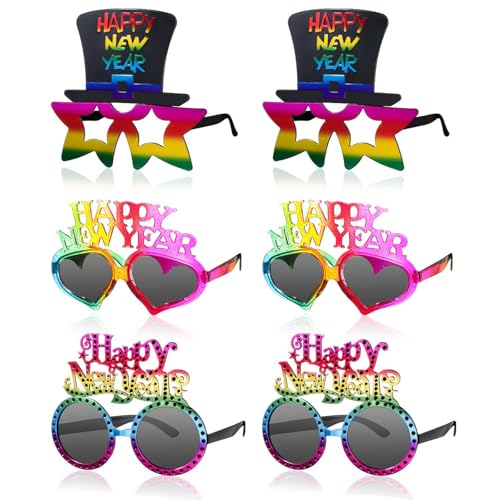 Johiux 6 Stück Silvester Deko 2026,Happy New Year Silvester Brille,Silvester Foto Requisiten,Fotobox Accessoires für Silvester,Silvester Party Neujahr Deko,Silvester Deko 2026 Party Set Johiux 6 Stück Silvester Deko 2026,Happy New Year Silvester Brille,Silvester Foto Requisiten,Fotobox Accessoires für Silvester,Silvester Party Neujahr Deko,Silvester Deko 2026 Party Set von Johiux