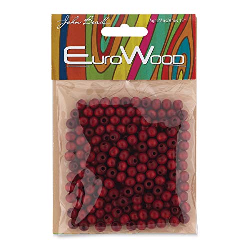 200 Stück Euro-Holzperlen, rund, 6 mm, rot, DIY Schmuck und Dekoration, tschechische Perlen 200 Stück Euro-Holzperlen, rund, 6 mm, rot, DIY Schmuck und Dekoration, tschechische Perlen von John Bead