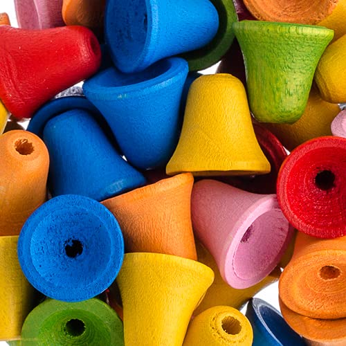 50 Stück Euro-Holzperlen, Glocke, 12 x 12 mm, mehrfarbig, DIY Schmuck und Dekoration, tschechische Perlen von John Bead