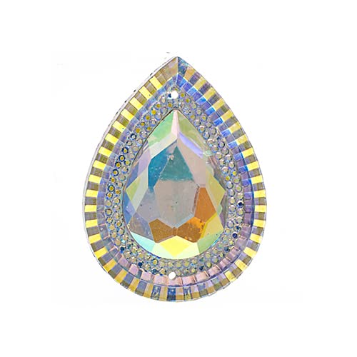 John Bead Kunstharz-Steine zum Aufnähen, 20 x 30 mm, Tropfen-Kristall, AB Piikki-Stil, 10 Stück John Bead Kunstharz-Steine zum Aufnähen, 20 x 30 mm, Tropfen-Kristall, AB Piikki-Stil, 10 Stück von John Bead