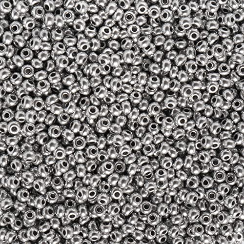 John Bead Tschechische Glasperlen, 24 g, 10/0, Platin-Silberperlen für Schmuckherstellung, Handwerk von John Bead
