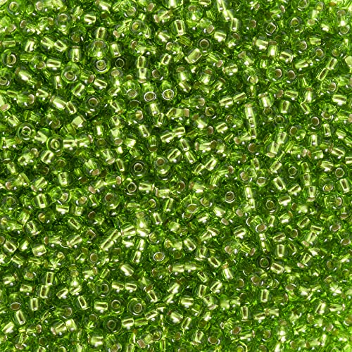 John Bead Tschechische Glasperlen, 24 g, 10/0, Zuckerrohr-grüne Perlen für Schmuckherstellung, Handwerk von John Bead