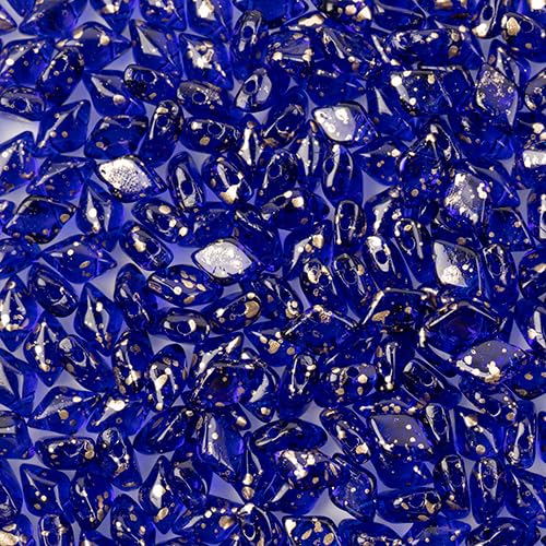 Matubo Czech Gemduo 2-Loch, Colbalt Blue Gold Splash, 50 g Matubo Czech Gemduo 2-Loch, Colbalt Blue Gold Splash, 50 g von John Bead