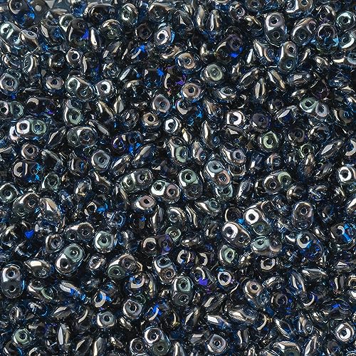 Matubo Czech Superduo 2-Loch Saphir Celsian, 100 g von John Bead