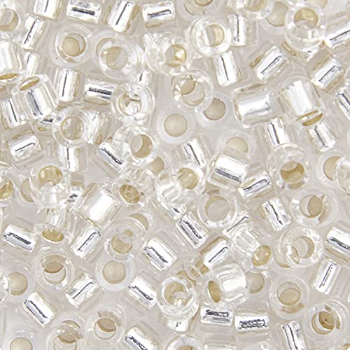 Miyuki Delica DB0041 Japanische Rocailles-Perlen, 10/0 RD, 5,2 g, Kristall, silberfarbener Rand, D41 Miyuki Delica DB0041 Japanische Rocailles-Perlen, 10/0 RD, 5,2 g, Kristall, silberfarbener Rand, D41 von John Bead
