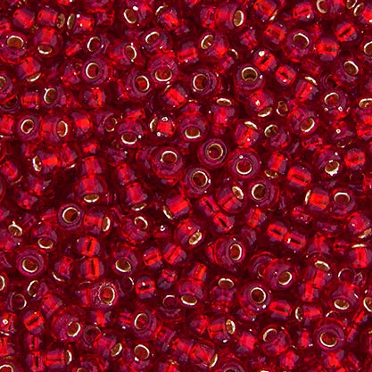 Miyuki japanische Glas-Rocailles, 22 g, SB11, Rubin-Silber liniert, 8/0 Miyuki japanische Glas-Rocailles, 22 g, SB11, Rubin-Silber liniert, 8/0 von John Bead