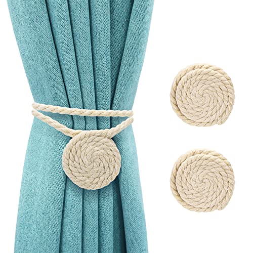 Johotone Magnetische Vorhang Raffhalter Boho Gardinenhaken Baumwoll Raffhalter für Vorhänge für Schlafzimmer Büro Hotel Weiß 2 Stücke Johotone Magnetische Vorhang Raffhalter Boho Gardinenhaken Baumwoll Raffhalter für Vorhänge für Schlafzimmer Büro Hotel Weiß 2 Stücke von Johotone