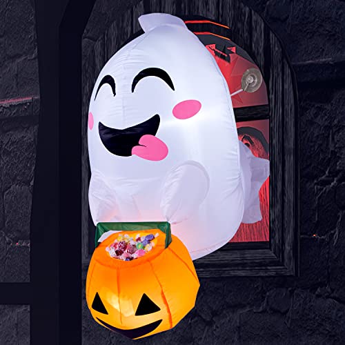 Joiedomi 4,5 Fuß großer aufblasbarer Halloween-Geist, der aus Fenster ausgebrochen ist. Aufblasbarer süßer Geist mit Süßigkeitenkorb und eingebauten LEDs, aufblasbar für Halloween Joiedomi 4,5 Fuß großer aufblasbarer Halloween-Geist, der aus Fenster ausgebrochen ist. Aufblasbarer süßer Geist mit Süßigkeitenkorb und eingebauten LEDs, aufblasbar für Halloween von Joiedomi