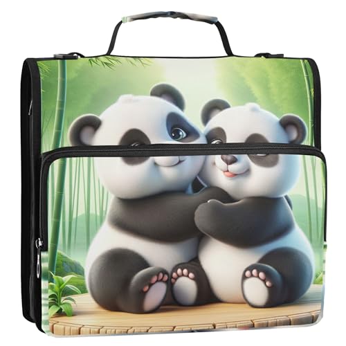 3,8 cm große 3-Ringbinder, strapazierfähig, Valentins-, Penda-Bären-Organizer, Schulordner, Tasche mit Schultergurt, mehrere Taschen, große Portfolio-Mappe 3,8 cm große 3-Ringbinder, strapazierfähig, Valentins-, Penda-Bären-Organizer, Schulordner, Tasche mit Schultergurt, mehrere Taschen, große Portfolio-Mappe von Joitme