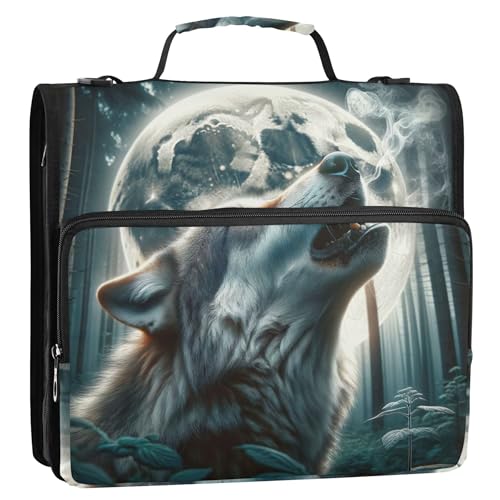 3,8 cm große Ordner mit 3 Ringen, robust, Wolf, heulender Reißverschluss, Organizer, Mittelschule, Ordnertasche mit Riemen, Blumenmuster, mehrere Taschen, große Portfolio-Mappe 3,8 cm große Ordner mit 3 Ringen, robust, Wolf, heulender Reißverschluss, Organizer, Mittelschule, Ordnertasche mit Riemen, Blumenmuster, mehrere Taschen, große Portfolio-Mappe von Joitme