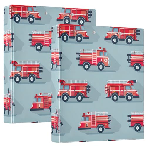 3-Ringbuch, Feuerwehrautodruck, 3,8 cm, für 200 Blatt, Klemmbrettbuch, niedlich, rund, 31,5 x 27 x 6 cm, 2 Stück 3-Ringbuch, Feuerwehrautodruck, 3,8 cm, für 200 Blatt, Klemmbrettbuch, niedlich, rund, 31,5 x 27 x 6 cm, 2 Stück von Joitme