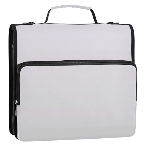 3 Ringbücher mit D-Ring, Magnolie, Gainsboro, Farbverlauf, Ombré-Reißverschluss, Organizer mit Schultergurt, für Schule, Druck, mehrere Taschen, große Portfolio-Mappe 3 Ringbücher mit D-Ring, Magnolie, Gainsboro, Farbverlauf, Ombré-Reißverschluss, Organizer mit Schultergurt, für Schule, Druck, mehrere Taschen, große Portfolio-Mappe von Joitme