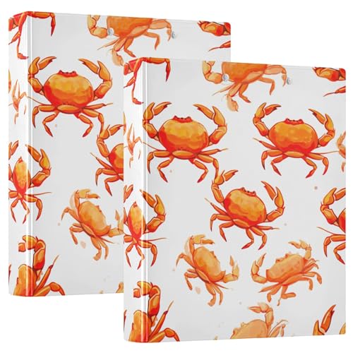 3-Ringordner mit niedlichem orangefarbenem Krebs-Druck, 3,8 cm, für 200 Blatt, niedliche Notizbuchordner, Blumenmuster, runder Ringbuch, 31,5 x 27 x 6 cm, 1 Packung 3-Ringordner mit niedlichem orangefarbenem Krebs-Druck, 3,8 cm, für 200 Blatt, niedliche Notizbuchordner, Blumenmuster, runder Ringbuch, 31,5 x 27 x 6 cm, 1 Packung von Joitme