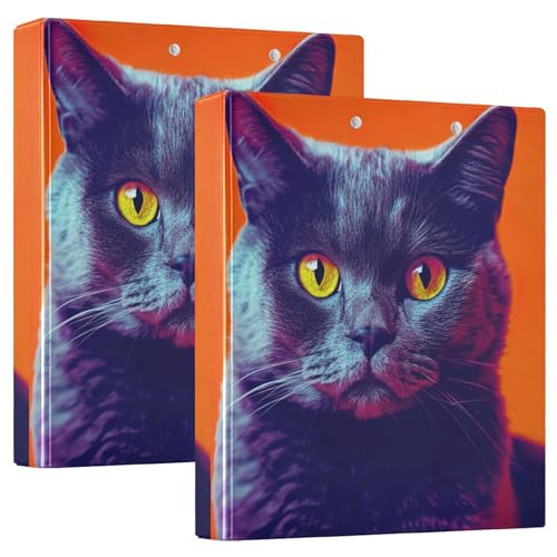 3-Ringordner mit niedlicher Katze, 3,8 cm, für 200 Blatt, niedliche Portfolio-Mappen, runder Ring, Spielrechnungsordner, 31,5 x 27 x 6 cm, 1 Packung 3-Ringordner mit niedlicher Katze, 3,8 cm, für 200 Blatt, niedliche Portfolio-Mappen, runder Ring, Spielrechnungsordner, 31,5 x 27 x 6 cm, 1 Packung von Joitme