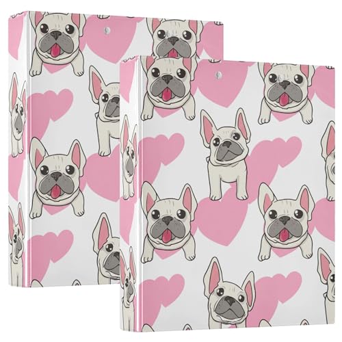 3-Ringordner mit niedlicher französischer Bulldogge, 3,8 cm, für 200 Blatt, niedliche Ordner, Portfolio, runder Ring, Rezeptbuch, 31,5 x 27 x 6 cm, 1 Packung 3-Ringordner mit niedlicher französischer Bulldogge, 3,8 cm, für 200 Blatt, niedliche Ordner, Portfolio, runder Ring, Rezeptbuch, 31,5 x 27 x 6 cm, 1 Packung von Joitme