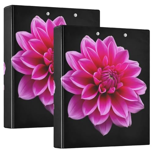 3-Ringordner mit rosa Dahlie, 3,8 cm, für 200 Blatt, niedliche Portfolio-Ordner, runder Ringmappen, 31,5 x 27 x 6 cm, 2 Stück 3-Ringordner mit rosa Dahlie, 3,8 cm, für 200 Blatt, niedliche Portfolio-Ordner, runder Ringmappen, 31,5 x 27 x 6 cm, 2 Stück von Joitme