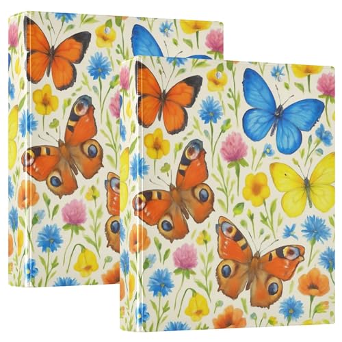 Aquarell-Ordner mit Schmetterlingen, Wildblumen, 3,8 cm, 3 Ringe, 200 Blatt, niedliches Klemmbrett, runder Ringbuch, 31,5 x 27 x 6 cm, 1 Stück Aquarell-Ordner mit Schmetterlingen, Wildblumen, 3,8 cm, 3 Ringe, 200 Blatt, niedliches Klemmbrett, runder Ringbuch, 31,5 x 27 x 6 cm, 1 Stück von Joitme