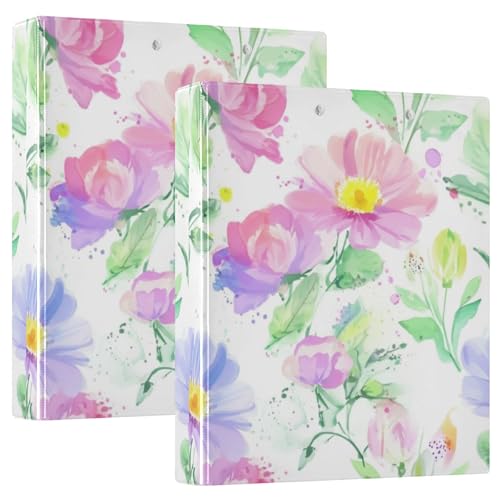 Aquarell-Wildblumen-Ordner, Pastellfarben, 3,8 cm, 3 Ringe, für 200 Blatt, niedliche Ordner, Portfolio, rund, Ringbuch, 31,5 x 27 x 6 cm, 1 Packung Aquarell-Wildblumen-Ordner, Pastellfarben, 3,8 cm, 3 Ringe, für 200 Blatt, niedliche Ordner, Portfolio, rund, Ringbuch, 31,5 x 27 x 6 cm, 1 Packung von Joitme