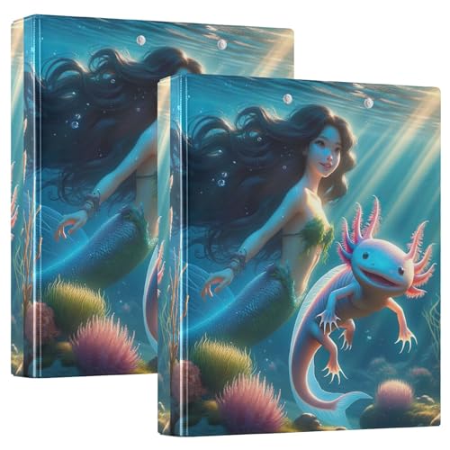 Axolotl 3,8 cm große Ordner mit 3 Ringen für 200 Blatt, Notizbuch, runder Ringbuch, 31,5 x 27 x 6 cm, 2 Stück Axolotl 3,8 cm große Ordner mit 3 Ringen für 200 Blatt, Notizbuch, runder Ringbuch, 31,5 x 27 x 6 cm, 2 Stück von Joitme