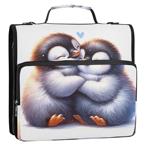 Basic Ordner, 3,8 cm, 3 Ringe, Pinguin, niedliches Tier, Reißverschluss, Organizer, mehrere Taschen, große Portfolio-Mappe, Schulordner, Tasche mit Schultergurt Basic Ordner, 3,8 cm, 3 Ringe, Pinguin, niedliches Tier, Reißverschluss, Organizer, mehrere Taschen, große Portfolio-Mappe, Schulordner, Tasche mit Schultergurt von Joitme