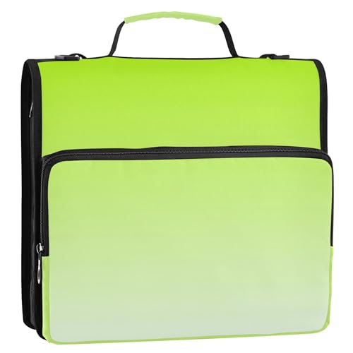 Basic Ordner-Organizer mit Reißverschluss, 3 Ringbücher, 3,8 cm, D-Ring, zitronengrün, Honigtau-Farbverlauf, Aufbewahrungsmappe mit Griff, Schulmappe mit Schultergurt Basic Ordner-Organizer mit Reißverschluss, 3 Ringbücher, 3,8 cm, D-Ring, zitronengrün, Honigtau-Farbverlauf, Aufbewahrungsmappe mit Griff, Schulmappe mit Schultergurt von Joitme