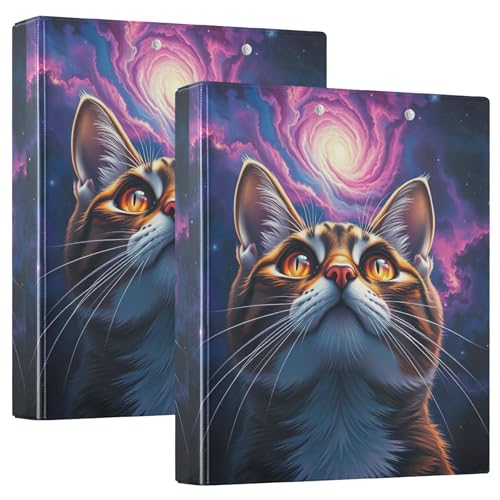 Benutzerdefinierte Acrylmalerei Katze 3,8 cm Ordner 3 Ringe halten 200 Blatt Klemmbrett Ordner, niedlicher runder Ringmappe, 31,5 x 27 x 6 cm, 2 Stück Benutzerdefinierte Acrylmalerei Katze 3,8 cm Ordner 3 Ringe halten 200 Blatt Klemmbrett Ordner, niedlicher runder Ringmappe, 31,5 x 27 x 6 cm, 2 Stück von Joitme