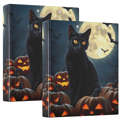 Benutzerdefinierte Halloween-Ordner mit 3 Ringen, 3,8 cm, für 200 Blatt, Klemmbrett, Druck, runder Ringbuch, 31,5 x 27 x 6 cm, 1 Packung von Joitme