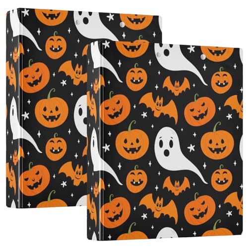 Benutzerdefinierte Halloween-Ordner mit weißen Geistern, orangefarbener Kürbis, 3,8 cm, 3 Ringe, 200 Blatt, 3 Ringordner, Druck, runder Ring-Büroordner, 31,5 x 27 x 6 cm, 1 Packung Benutzerdefinierte Halloween-Ordner mit weißen Geistern, orangefarbener Kürbis, 3,8 cm, 3 Ringe, 200 Blatt, 3 Ringordner, Druck, runder Ring-Büroordner, 31,5 x 27 x 6 cm, 1 Packung von Joitme