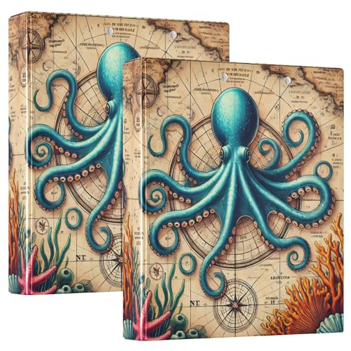 Benutzerdefinierte Steampunk-Oktopus-Mappe, 3,8 cm, 3 Ringe, für 200 Blatt, Notizbuchordner, niedlicher runder Ring, Spielrechnungsordner, 31,5 x 27 x 6 cm, 2 Stück Benutzerdefinierte Steampunk-Oktopus-Mappe, 3,8 cm, 3 Ringe, für 200 Blatt, Notizbuchordner, niedlicher runder Ring, Spielrechnungsordner, 31,5 x 27 x 6 cm, 2 Stück von Joitme