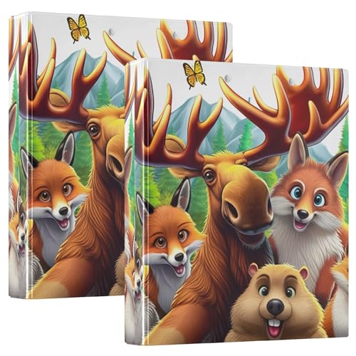 Benutzerdefinierte Tiere, Selfie-Fuchsbär, lustige Ordner, 3,8 cm, 3 Ringe für 200 Blatt, Klemmbrett-Binder, niedlicher runder Ring, robuster Ordner, 31,5 x 27 x 6 cm, 2 Stück Benutzerdefinierte Tiere, Selfie-Fuchsbär, lustige Ordner, 3,8 cm, 3 Ringe für 200 Blatt, Klemmbrett-Binder, niedlicher runder Ring, robuster Ordner, 31,5 x 27 x 6 cm, 2 Stück von Joitme
