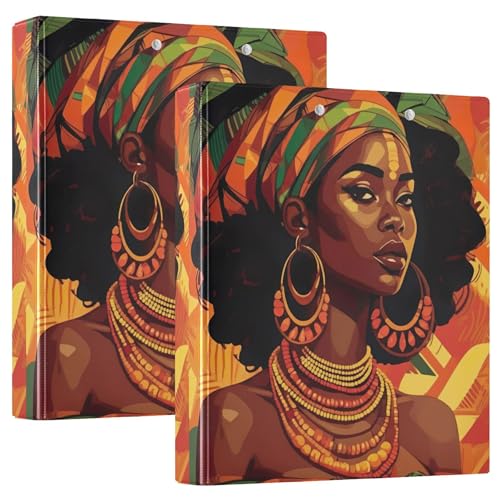Benutzerdefinierte afrikanische Frau, Orange, 3,8 cm, 3 Ringe, für 200 Blatt, 3 Ringordner, niedlich, rund, 31,5 x 27 x 6 cm, 2 Stück Benutzerdefinierte afrikanische Frau, Orange, 3,8 cm, 3 Ringe, für 200 Blatt, 3 Ringordner, niedlich, rund, 31,5 x 27 x 6 cm, 2 Stück von Joitme