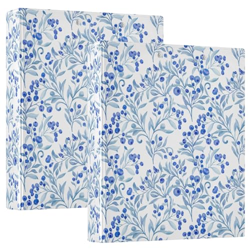 Benutzerdefinierte blaue Blumenbeeren, 3,8 cm, 3-Ringordner für 200 Blatt, 3 Ringordner, niedlich, rund, 31,5 x 27 x 6 cm, 2 Stück Benutzerdefinierte blaue Blumenbeeren, 3,8 cm, 3-Ringordner für 200 Blatt, 3 Ringordner, niedlich, rund, 31,5 x 27 x 6 cm, 2 Stück von Joitme