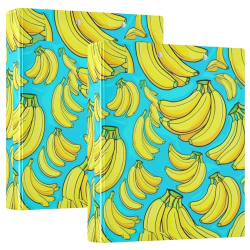Benutzerdefinierte gelbe Bananen, Türkis, 3,8 cm, 3 Ringordner, für 200 Blatt, 3 Ringordner, niedlicher runder Ringplaner, 31,5 x 27 x 6 cm, 2 Stück Benutzerdefinierte gelbe Bananen, Türkis, 3,8 cm, 3 Ringordner, für 200 Blatt, 3 Ringordner, niedlicher runder Ringplaner, 31,5 x 27 x 6 cm, 2 Stück von Joitme