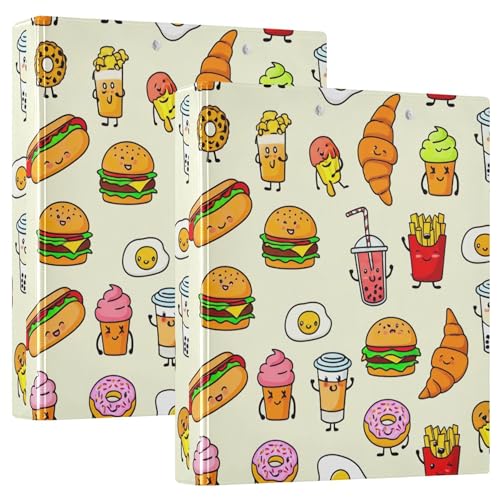 Benutzerdefinierte süße Lebensmittel-Burger, gelb, 3,8 cm, Ordner für 200 Blatt, Klemmbrett, Ordner, Druck, runder Ring-Ansichtsbuch, 31,5 x 27 x 6 cm, 1 Packung Benutzerdefinierte süße Lebensmittel-Burger, gelb, 3,8 cm, Ordner für 200 Blatt, Klemmbrett, Ordner, Druck, runder Ring-Ansichtsbuch, 31,5 x 27 x 6 cm, 1 Packung von Joitme
