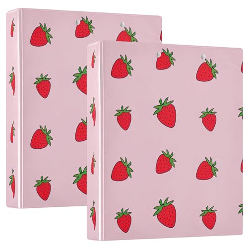 Benutzerdefinierte süße rote Erdbeeren, 3 Ringe, 3,8 cm, für 200 Blatt, Portfolio-Ringdruck, runder Ringbuch, 31,5 x 27 x 6 cm, 1 Packung Benutzerdefinierte süße rote Erdbeeren, 3 Ringe, 3,8 cm, für 200 Blatt, Portfolio-Ringdruck, runder Ringbuch, 31,5 x 27 x 6 cm, 1 Packung von Joitme