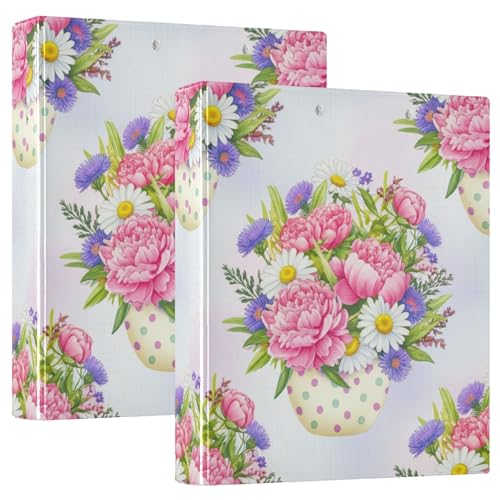 Benutzerdefinierter Blumenstrauß, 3 Ringordner, 3,8 cm, für 200 Blatt, Klemmbrett-Binder, niedlicher runder Ringplaner, 31,5 x 27 x 6 cm, 2 Stück Benutzerdefinierter Blumenstrauß, 3 Ringordner, 3,8 cm, für 200 Blatt, Klemmbrett-Binder, niedlicher runder Ringplaner, 31,5 x 27 x 6 cm, 2 Stück von Joitme