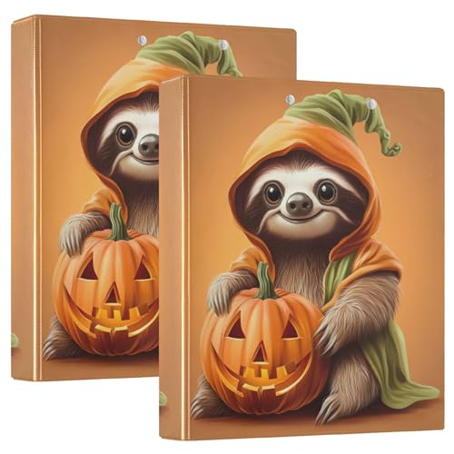 Benutzerdefinierter Faultier-Halloween-Kürbis-Ordner, 3,8 cm, 3 Ringe, 200 Blatt, Klemmbrett, Druck, runder Ringplaner, Ordner, 31,5 x 27 x 6 cm, 1 Packung Benutzerdefinierter Faultier-Halloween-Kürbis-Ordner, 3,8 cm, 3 Ringe, 200 Blatt, Klemmbrett, Druck, runder Ringplaner, Ordner, 31,5 x 27 x 6 cm, 1 Packung von Joitme