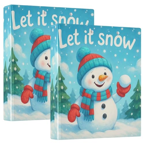 Benutzerdefinierter süßer Schneemann-Spielrechner, 3,8 cm, 3 Ringordner, für 200 Blatt, Portfolio-Ring, niedlicher runder Ring, Spielrechnungsbuch, 31,5 x 27 x 6 cm, 2 Stück Benutzerdefinierter süßer Schneemann-Spielrechner, 3,8 cm, 3 Ringordner, für 200 Blatt, Portfolio-Ring, niedlicher runder Ring, Spielrechnungsbuch, 31,5 x 27 x 6 cm, 2 Stück von Joitme