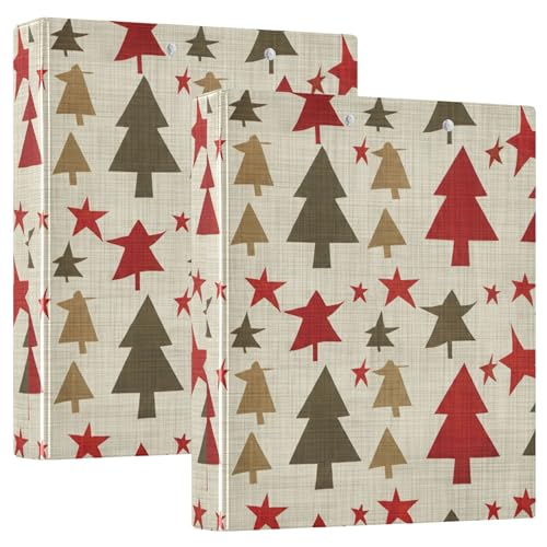 Bunter Ordner mit Weihnachtsbaum-Sternen, 3,8 cm, 3 Ringe, für 200 Blatt, dekorative Notizbuch, Ordner, runder Ringbuch, Büroordner, 31,5 x 27 x 6 cm, 2 Stück Bunter Ordner mit Weihnachtsbaum-Sternen, 3,8 cm, 3 Ringe, für 200 Blatt, dekorative Notizbuch, Ordner, runder Ringbuch, Büroordner, 31,5 x 27 x 6 cm, 2 Stück von Joitme