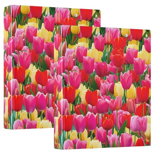 Bunter Tulpenbücher, 3,8 cm, 3 Ringe, 200 Blatt, Notizbuchordner, niedlicher runder Ringbuch, 31,5 x 27 x 6 cm, 2 Stück Bunter Tulpenbücher, 3,8 cm, 3 Ringe, 200 Blatt, Notizbuchordner, niedlicher runder Ringbuch, 31,5 x 27 x 6 cm, 2 Stück von Joitme