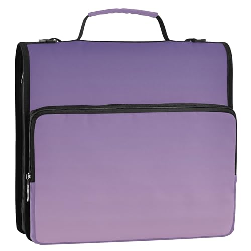 Business-Ordner mit Reißverschluss, 3,8 cm, 3-Ringordner, strapazierfähig, Violett-Lila, Farbverlauf, Ombré-Aufbewahrungsmappe mit Griff, Ordner mit Schultergurt, für die Schule Business-Ordner mit Reißverschluss, 3,8 cm, 3-Ringordner, strapazierfähig, Violett-Lila, Farbverlauf, Ombré-Aufbewahrungsmappe mit Griff, Ordner mit Schultergurt, für die Schule von Joitme