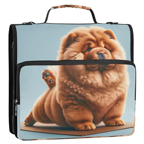 Cartoon-Ringbuch mit 3 Ringen, 3,8 cm, D-Ring, für Welpen, Yoga, Chow und Hund, Reißverschluss, Portfolio und Etui, Ringordner, Schulordner, Tasche mit Schultergurt Cartoon-Ringbuch mit 3 Ringen, 3,8 cm, D-Ring, für Welpen, Yoga, Chow und Hund, Reißverschluss, Portfolio und Etui, Ringordner, Schulordner, Tasche mit Schultergurt von Joitme